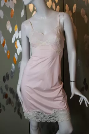 1960s Pale Pink Lace Slip, Small