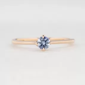 Alice Ring 4mm 0.30ct Blue Ceylon Sapphire, 14k Rose Gold