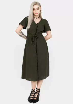 Ava Angel Sleeve Midi Dress