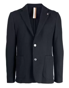 BOSS single-breasted waffle-effect blazer