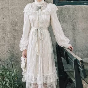 Bozana Romantic Victorian Vintage Lace Cottagecore Dress