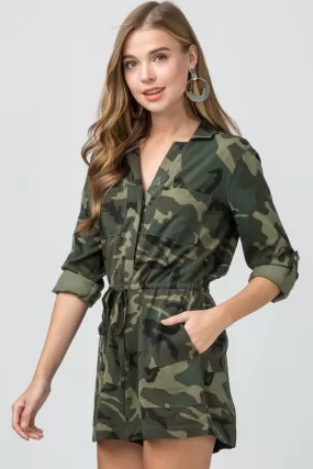 Camouflage Cargo Romper