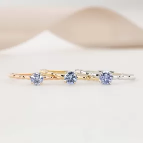 Candy Ring 4mm 0.30ct Blue Ceylon Sapphire, 14k Gold