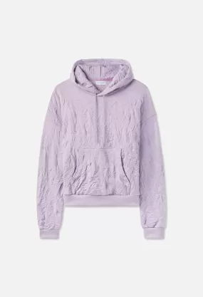 Crinkled Terry Hoodie / Lavender