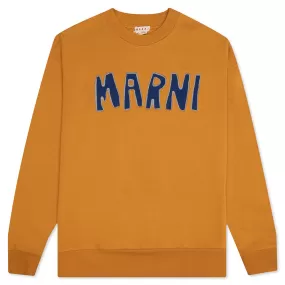 Cutoff Logo Brushed Sweatshirt - Sun Orange