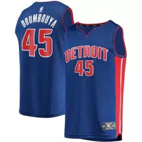 Detroit Pistons Sekou Doumbouya Fanatics Branded Replica Fast Break Icon Jersey Kids - Blue | Ireland L4673R5