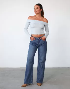 Jordyn Long Sleeve Top (Light Blue)