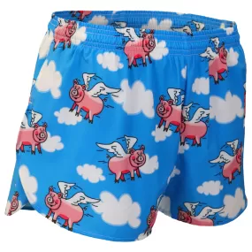 Men's 3" Half Split Shorts- Flying Pig