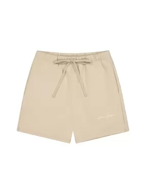 Prior Embroidery Logo Fitted Sweatshorts Sesame