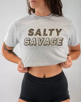 Salty Savage Ladies "Leopard Print Edition"  Performance Crop Tee