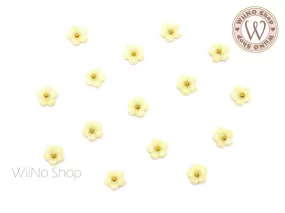 Yellow Cherry Blossom Flower Nail Charm - 5 pcs