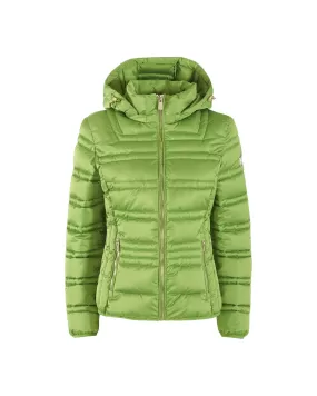 Yes Zee women's quilted down jacket with hood J007 M800 0900 green